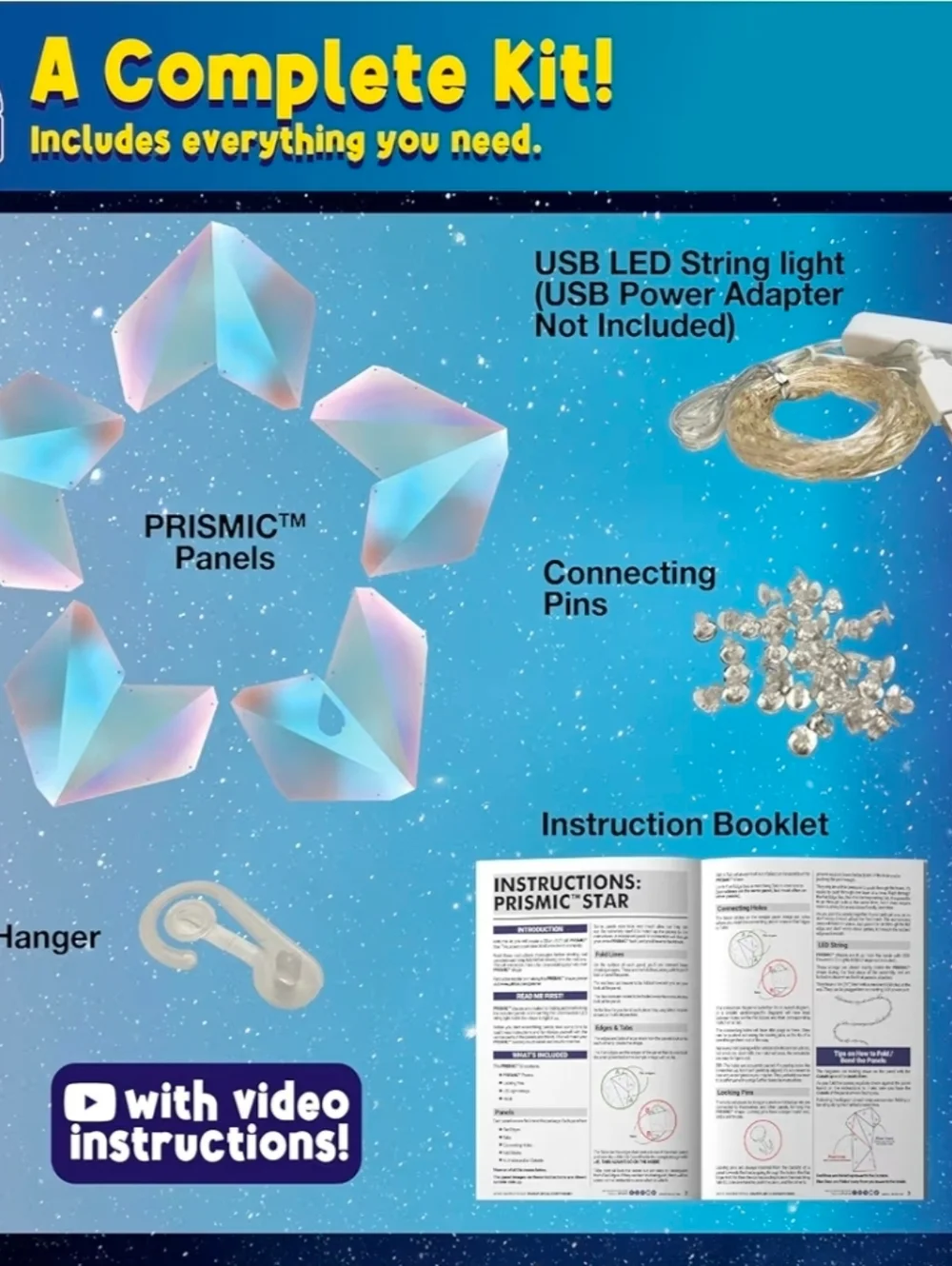 PURPLE LADYBUG Prismic Star Lantern Craft Kit - Room Light Decoration, Gifts